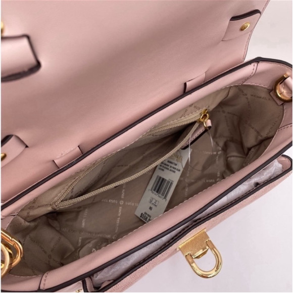 Michael Kors Manhattan Satchel Crossbody Powder Blush Multi - Picture 12 of 16